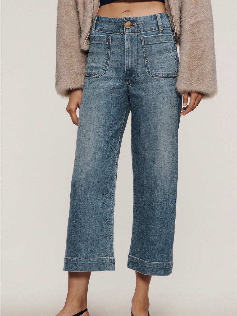 Maeve Colette Sparkle Crop Wide-Leg Jeans - watch video - from Anthropologie